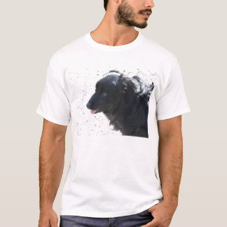 T-shirt chien noir brillant