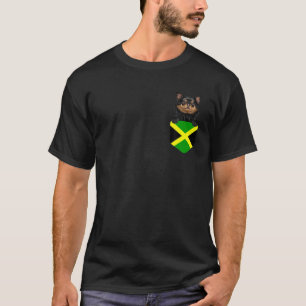 T-shirt Chien noir Chihuahua de Jamaïque à poche