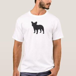T-shirt Chien noir de la silhouette   Frenchie de