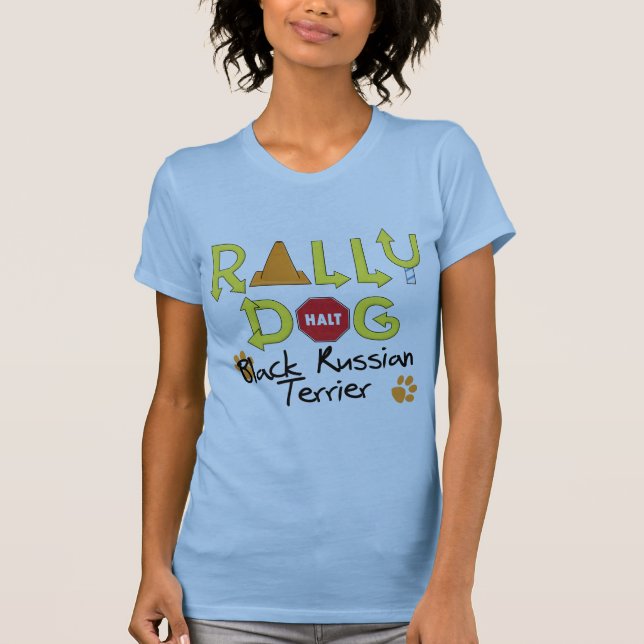 T-shirt Chien noir de rassemblement de Terrier de Russe (Devant)