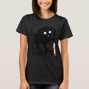 T-shirt Chien noir drôle mignon kawaii Halloween effrayant