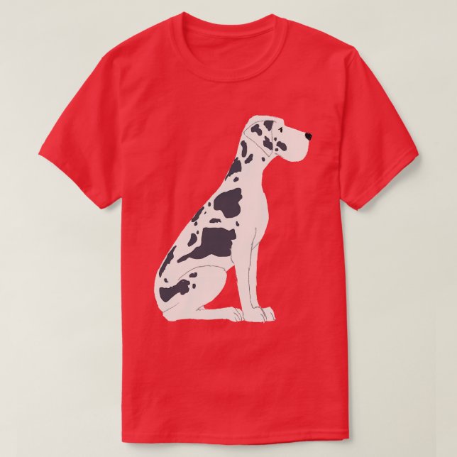 T-shirt Chien noir et blanc (Design devant)