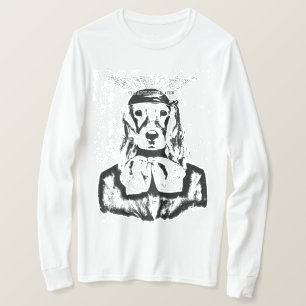 T-SHIRT CHIEN (NOIR ET BLANC) LONG