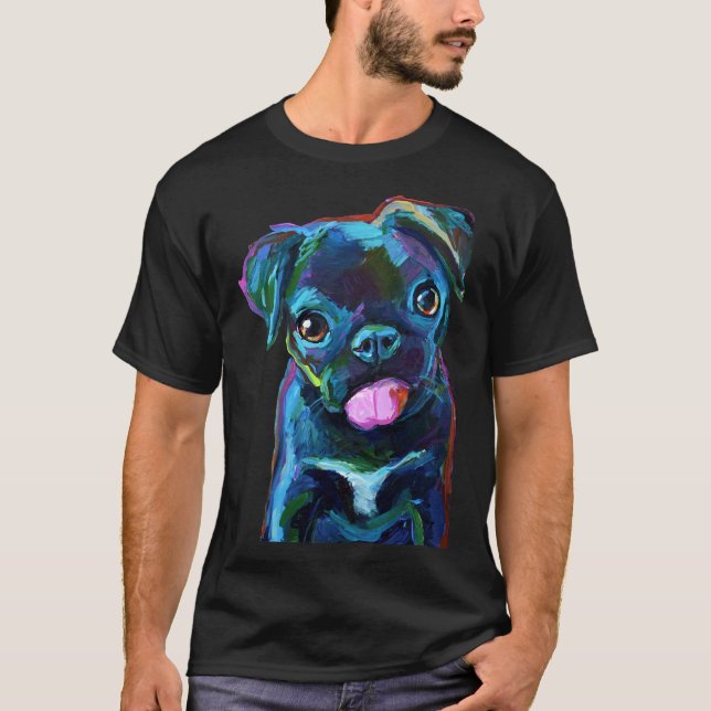 T-SHIRT CHIEN NOIR MIGNON 624 (Devant)