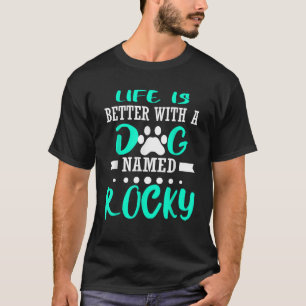 T-shirt Chien Nommé Rocky Mignon Drôle Propriétaire de Chi