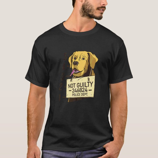 T-shirt Chien Non Coupable Mugshot Prison (Devant)