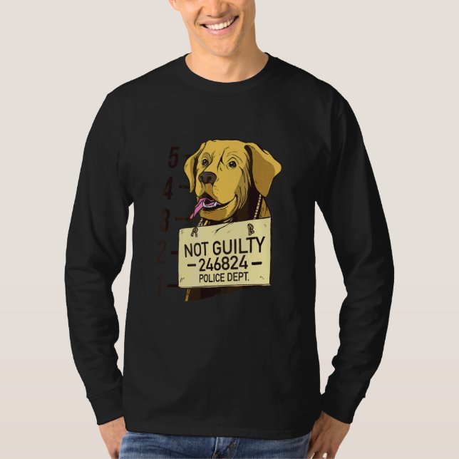 T-shirt Chien non coupable photo d'identité prison   (Devant)
