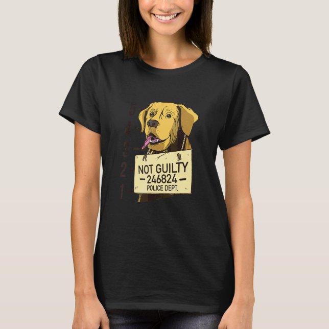 T-shirt Chien non coupable photo d'identité prison   (Devant)