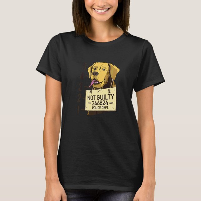 T-shirt Chien non coupable photo d'identité prison (Devant)