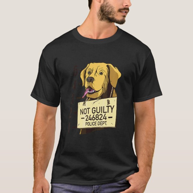 T-shirt Chien non coupable photo d'identité prison   (Devant)