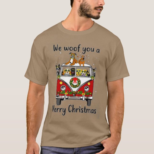 T-shirt Chien Nous Te Lâchons Un Joyeux Noël Joyeux Noël (Devant)