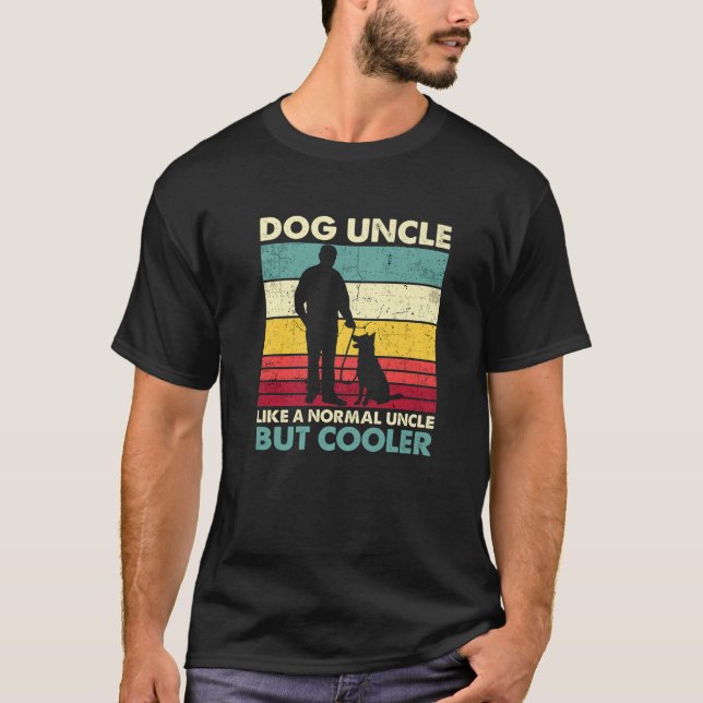 T-shirt Chien oncle - Retro Sunset Amoureux des chiens Fun (Devant)