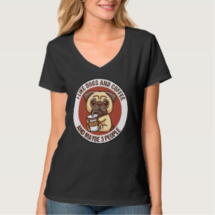 T-shirt Chien Papa Chien Maman J'Aime Les Chiens Et Le Caf