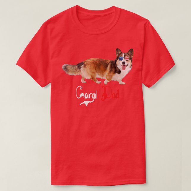 T-shirt Chien Papa Chien Papa Corgi (Design devant)