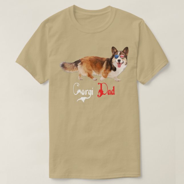 T-shirt Chien Papa Chiot Papa Corgi583 (Design devant)