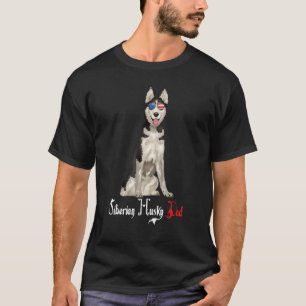 T-shirt Chien Papa Chiot Papa Sibérien Husky Sibérien