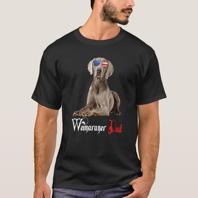 T-shirt Chien Papa Chiot Papa Weimaraner (Devant)
