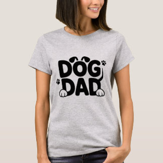 T-shirt Chien Papa - Cute Paw and Ear Typography Design