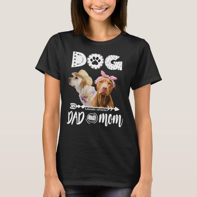 T-shirt Chien Papa Et Maman Labrador Retriever (Devant)