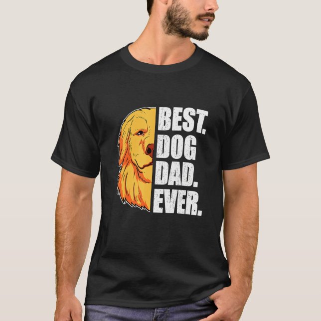 T-shirt Chien papa Jamais Golden Retriever Papa (Devant)
