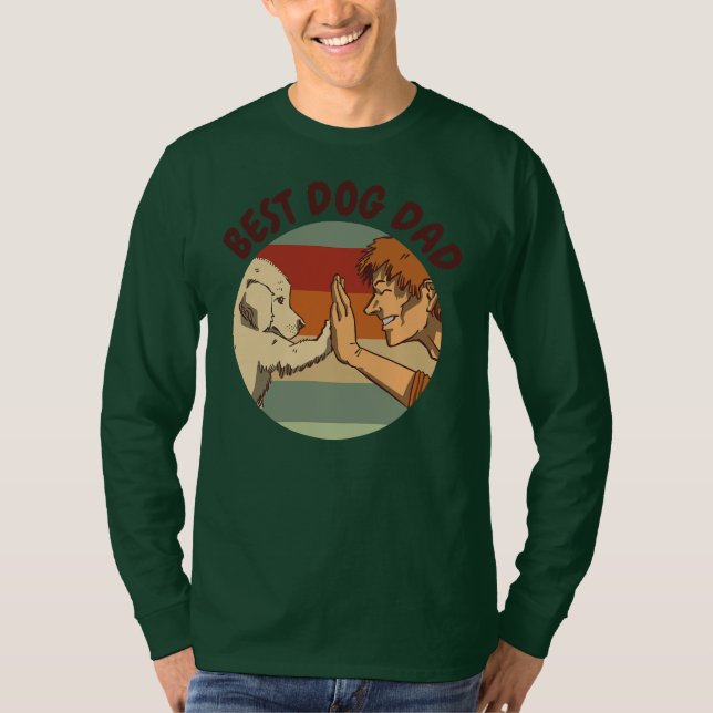 T-shirt Chien papa meilleure Fête des pères de chien  (Devant)