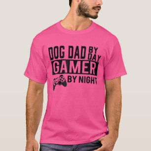 T-shirt Chien papa Par Joueur Jour Par Nuit Bonne Fête des