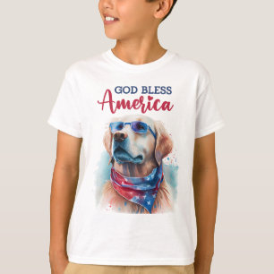 T-shirt Chien patriote - Retriever doré