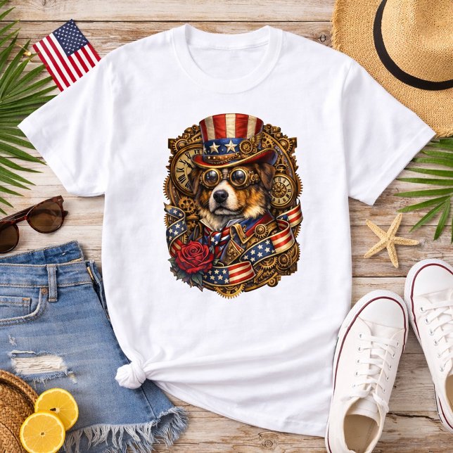 T-shirt Chien patriote steampunk (Créateur téléchargé)