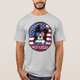 T-shirt Chien Patriote USA