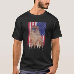 T-shirt Chien patriotique allemand Spitz USA Pride Drapeau