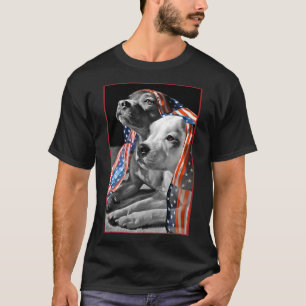 T-shirt Chien patriotique américain Pit Bull Terrier Usa D