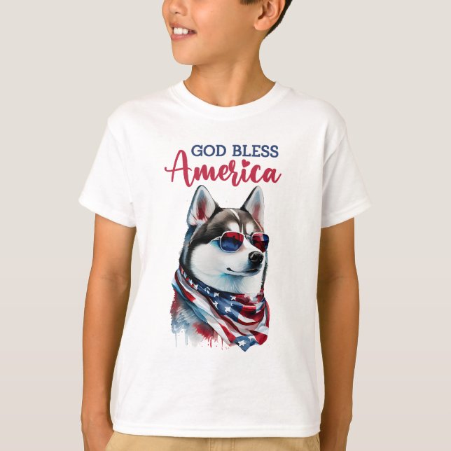 T-shirt Chien Patriotique-Husky (Devant)