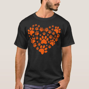 T-shirt Chien pattes forme coeur s pour Amoureux de les ch