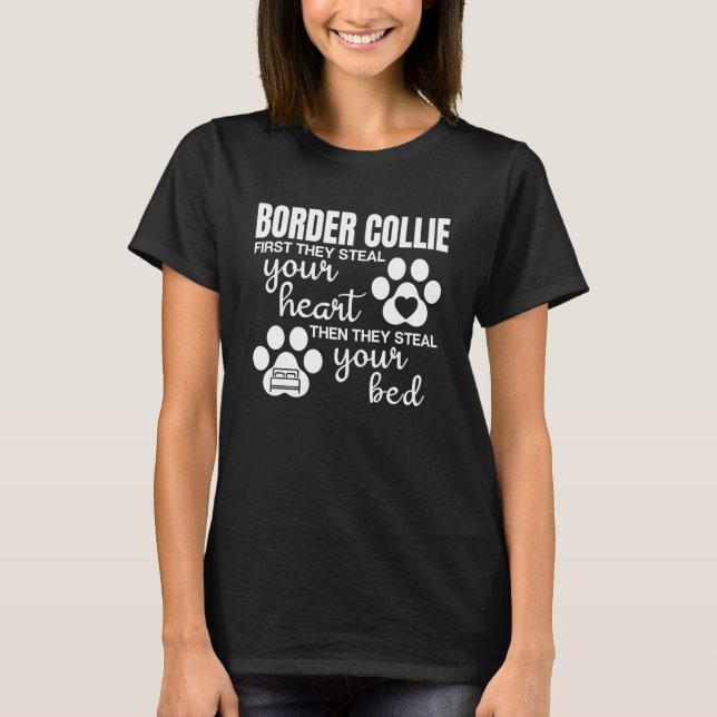 T-shirt Chien Paw avec dire frontière Collie (Devant)