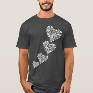T-shirt Chien Paw Coeur Amoureux des chiens Chien Propriét