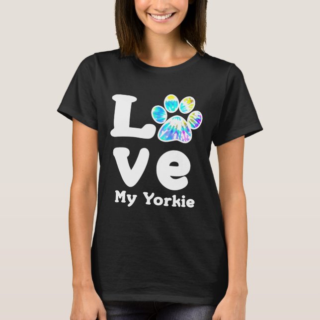 T-shirt Chien Paw Love My Yorkshire Yorkshire Terrier Chie (Devant)