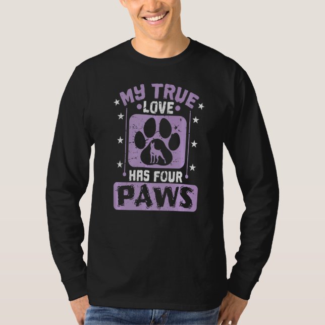 T-shirt Chien Paw Mon Vrai Amour A Quatre Poireaux (Devant)