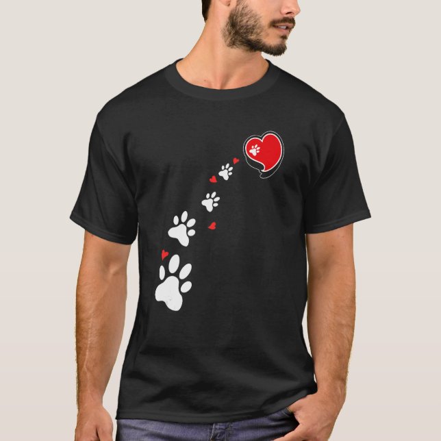 T-shirt Chien Paw Pour Propriétaires De Chiens Femmes Et H (Devant)