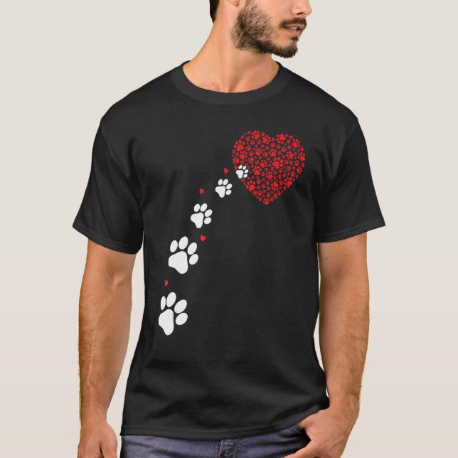 T-shirt Chien Paw Pour Propriétaires De Chiens Femmes Et H (Devant)