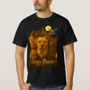 T-shirt Chien Pawter Vintage Graphique Rétro Magicien Chie