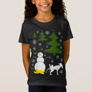 T-Shirt Chien Pees sur Snowman laide XMas Sweater