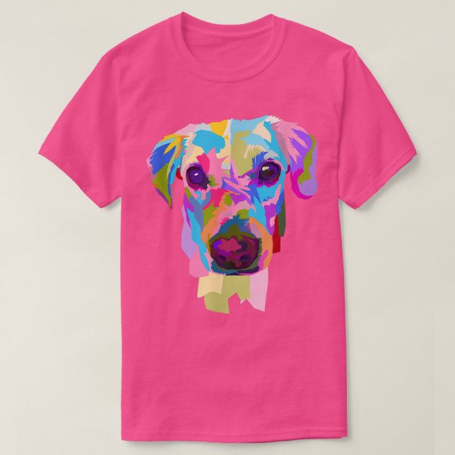 T-shirt Chien peint à l'aquarelle  (Design devant)