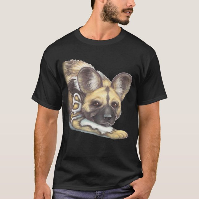 T-shirt Chien peint africain (Devant)