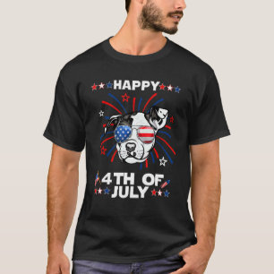 T-shirt Chien Pit Bull Drôle Patriotique Américain 4 Juill