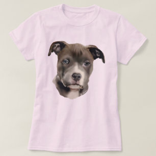 T-shirt Chien Pitbull Bleu