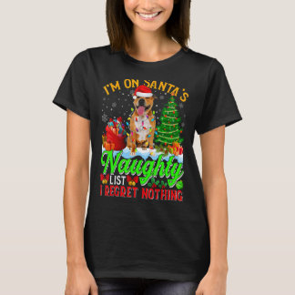 T-shirt Chien Pitbull De Noël Sur La Liste Des Méchants De