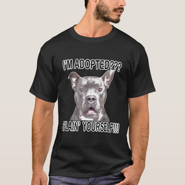 T-shirt Chien Pitbull Drôle Mignon (Devant)