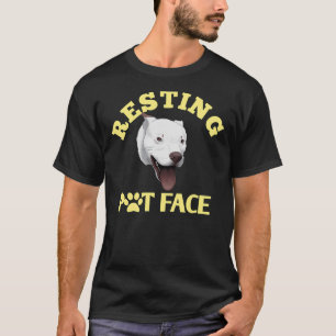 T-shirt Chien Pitbull Poignée de repos visage Vintage