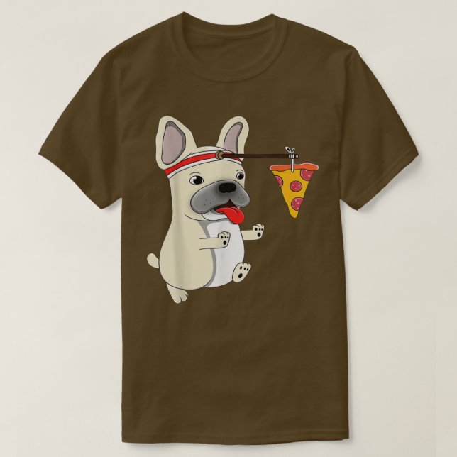T-Shirt Chien Pizza Drôle PUG (Design devant)