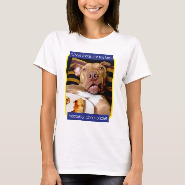 T-shirt Chien plein de pizza (Devant)